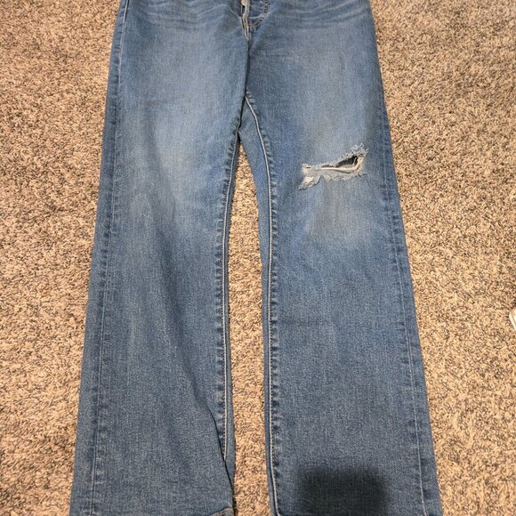 Levi's Wedgie Straight Jeans Light Indigo Distressed 31 - Picture 4 of 6